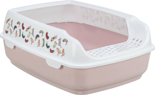 Trixie Delio Litter Tray, with Rim - alomtálca magas peremmel (vil.lila/fehér) macskák részére (38x20x50cm)