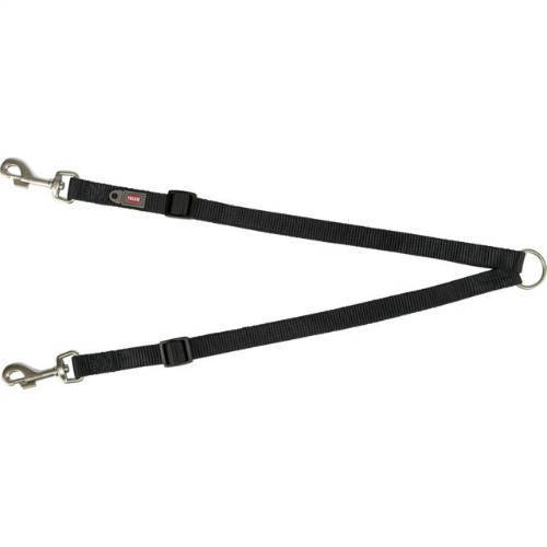 Trixie Prémium ikervezető póráz, M-L: 40-70cm/10mm, fekete