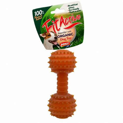 Fitactive natúr gumijáték Rugby  Dumbell L - játék kutyák részére