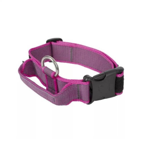 Julius K-9 Color&Gray nyakörv fogóval és cserélhető felírattal, 50mm, pink