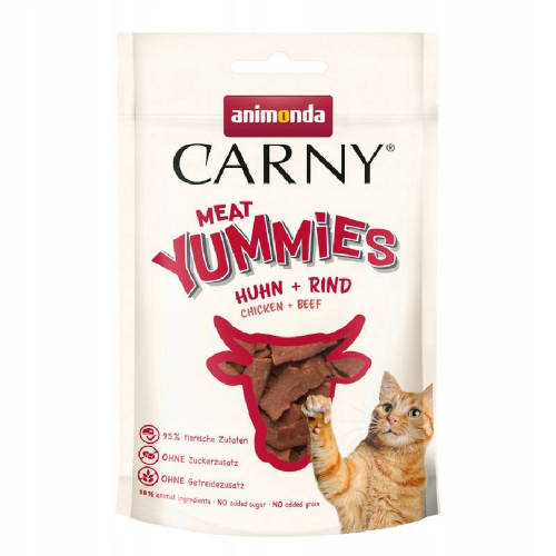 Animonda CARNY Yummies - jutalomfalat ( csirkés, marhás)- felnőtt macskák részére (50g)