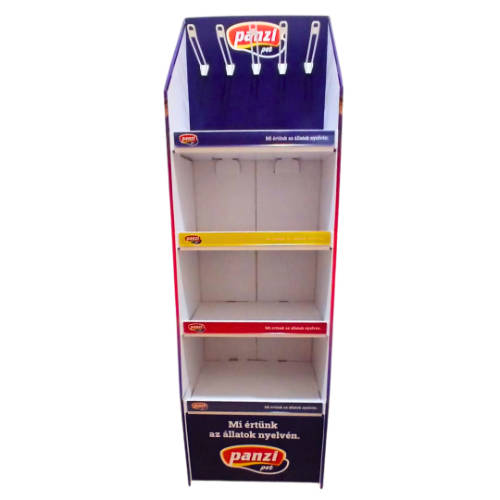 Panzi Display, széles, 4 polcos, színes karton 50cmx160cm