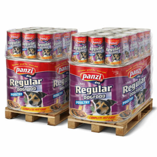 Akciós raklapos ár: Panzi Regular konzerv - szárnyas - kutyáknak (1240g)