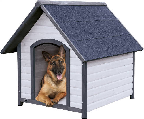 Trixie Natura Dog Kennel - kutyaház (szürke) sátortetős (L) 96x105x112cm