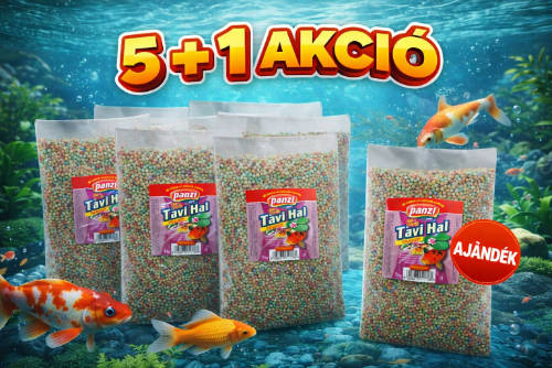 AKCIÓS Rabat Csomag.Ár:  Panzi Tavi Haltáp – Lebegő, golyós eledel tavi halak számára (5kg) 5+1