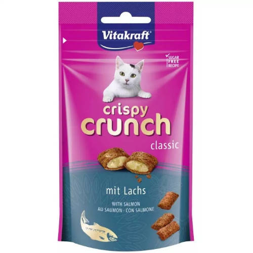Vitakraft Crispy Crunch - jutalomfalat (lazaccal) macskák részére (60g)