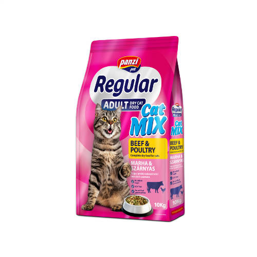 Panzi száraztáp Cat-Mix 10kg Marhás-Szárnyas - Felnőtt macskák részére