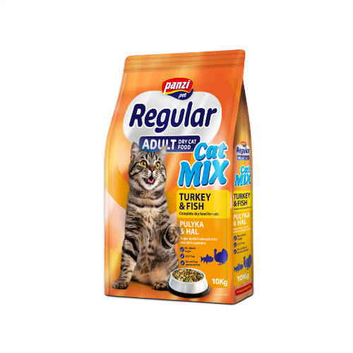 Panzi száraztáp Cat-Mix 10kg Pulyka-Hal - Felnőtt macskák részére