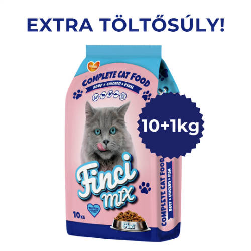 Finci-Mix Adult (baromfi,hal,marha) - Száraztáp felnőtt macskák részére (10+1kg)