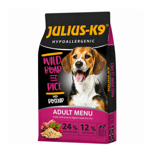 JULIUS-K9 12kg ADULT HYPOALLERGENIC WildBoar&Rice (vaddisznó&rizs) száraztáp