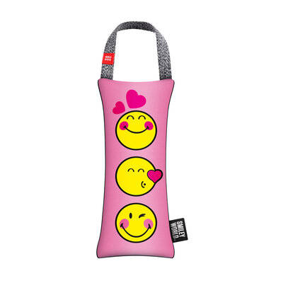 WAUDOG  Fun Pink smileys mintás párna, fogóval, 11x26 cm
