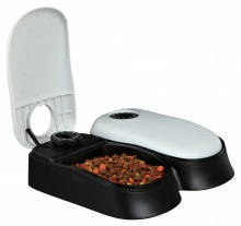 Trixie TX2 Automatic Food Dispenser - automata etető (fehér,fekete) 2x0,3l (Ø27x7x24cm)