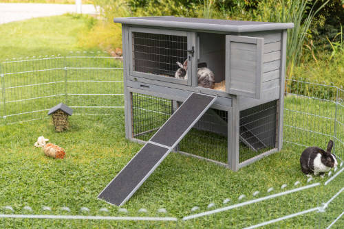Trixie Ramp for cages/hutches - szabadtéri kifutóhoz rámpa, fa (20x50cm), szürke