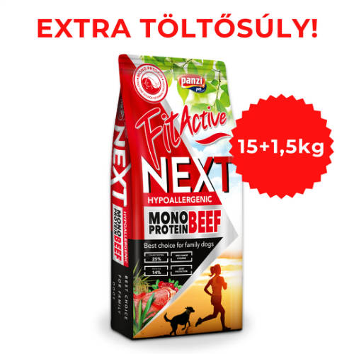 FitActiveNEXT Hypoallergenic MONO BEEF with cranberry (Marha-vörösáfonya, 15 + 1,5 kg)