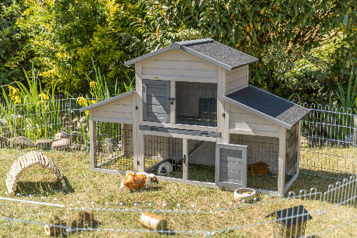 Trixie Small Animal Hutch with Insulation - kültéri ház (SZÜRKE) tengerimalacok és nyulak részére (175X110X70cm)