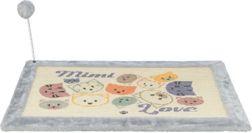 Trixie Mimi Scratching mat with toy - Kaparószőnyeg, macskamentával (70x45cm) szürke
