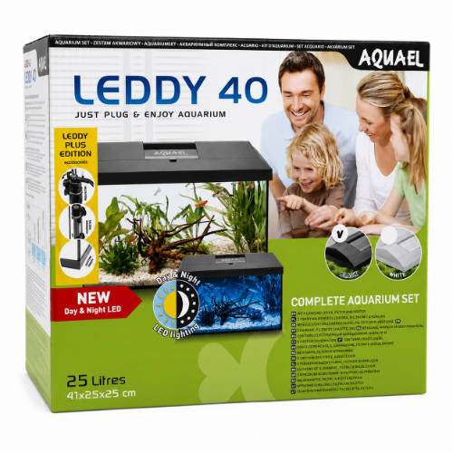 AquaEl Leddy Plus 40 Day&Night black - akvárium szett (fekete) 25liter (41x25x25 cm)