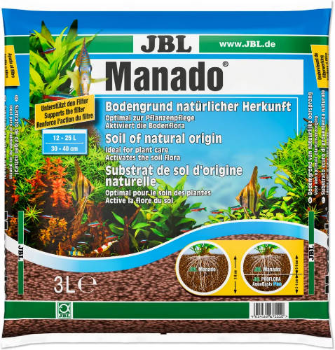 JBL Manado Dark - általános talaj akváriumi növények részére (3L)