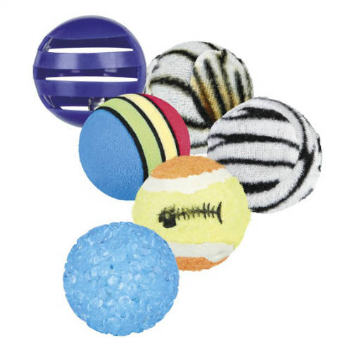Trixie Set of Toy Balls - játék (labdák) macskák részére (6db/ø4cm)