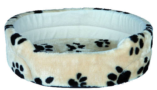Trixie Charly Bed - ovális, peremes fekhely (bézs/mintás) macskák részére (50x43cm)