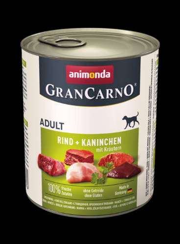 Animonda GranCarno Adult (nyúl,gyógynövény) konzerv - Felnőtt kutyák részére (800g)