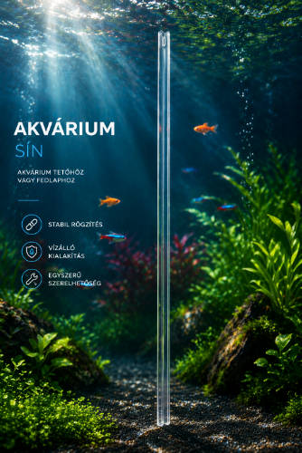 Akvárium és terrárium tetőléc /sín PVC, E Profil, átlátszó, 1mm