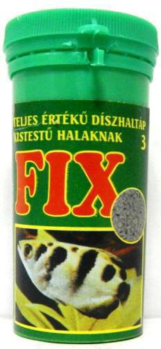 Fix 3 - teljesértékű díszhaltáp (zöld) kistestű halak részére (50ml) csak gyűjtőre 10db/#