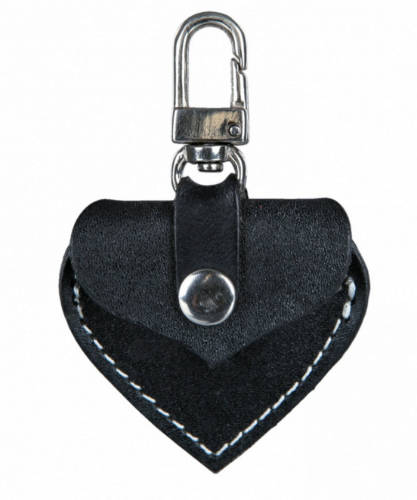 Trixie Leather I.D Tag - Bőr címtartó tok - fekete - kutyák részére (5,5x5cm)