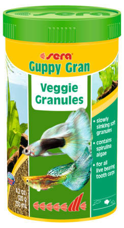 Sera Guppy Gran - granulátum táplálék díszhalak részére (250ml)
