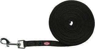 Trixie Tracking Leash, rubberized - nyomkövető póráz (fekete) kiképzéshez (S-M) 15m/15mm